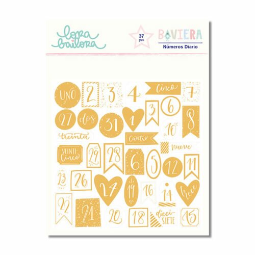 Adornos adhesivos números foil Baviera Lora Bailora