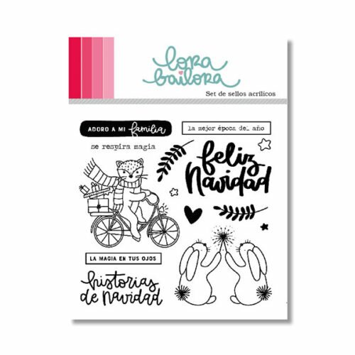Pack de sellos acrílicos para scrapbooking Chispas de Lora Bailora