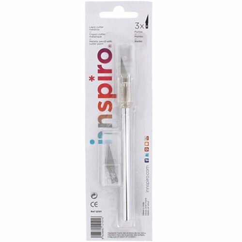 Cúter bisturí metálico y 3 cuchillas de recambio 17 cm