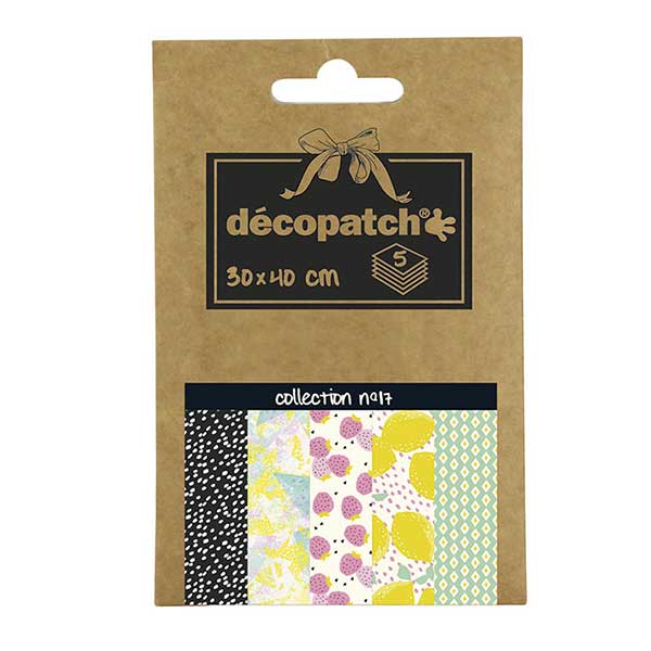 Papeles Décopatch Pocket 30x40 cm 5 hojas - Colección n°17