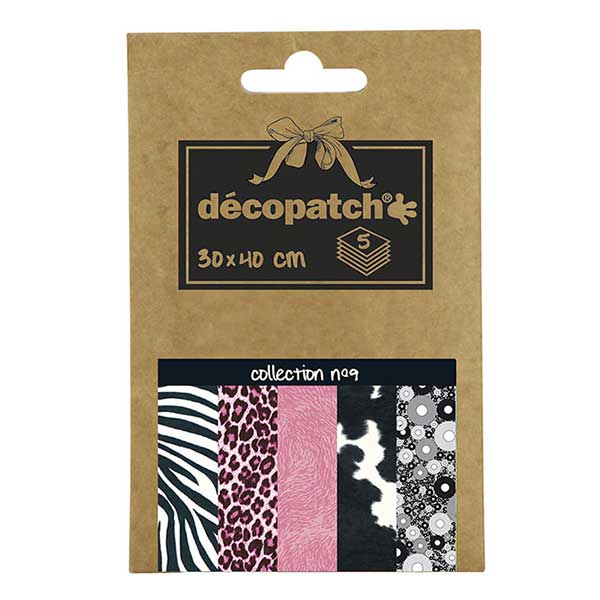 Papeles Décopatch Pocket 30x40 cm 5 hojas - Colección n°9
